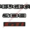 KIT-3-LOGOS-”-PEUGEOT-309-GTI-”-GRIS-ET-ROUGE-MONOGRAMME-POUR-PEUGEOT