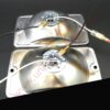 PAIRE FONDS CHROME BLANC MÉTAL CUVELAGE POUR LONGUE PORTÉE SIEM DENJI PEUGEOT 205 GTI CTI RALLYE+