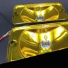 PAIRE FONDS CHROME JAUNE MÉTAL CUVELAGE POUR LONGUE PORTÉE SIEM DENJI PEUGEOT 205 GTI CTI RALLYE-