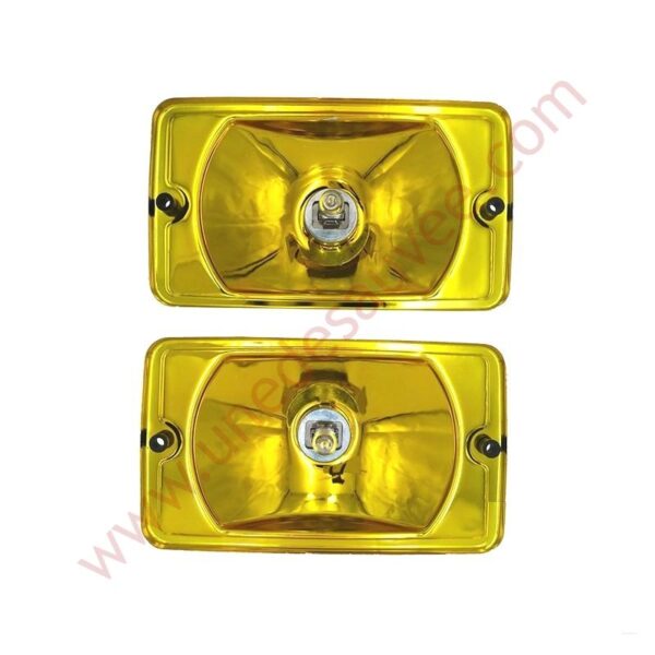 PAIRE FONDS CHROME JAUNE MÉTAL CUVELAGE POUR LONGUE PORTÉE SIEM DENJI PEUGEOT 205 GTI CTI RALLYE