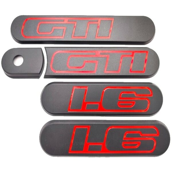 KIT DE 5 LOGOS CREUSE GRIS D'AILES ARRIÈRES ENJOLIVEUR DE CUSTODE 1.6 GTI POUR PEUGEOT 205 GTI