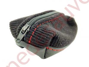 PORTE MONNAIE PEUGEOT 205 RALLYE TISSU CÔTELÉ NOIR COUTURES ROUGE
