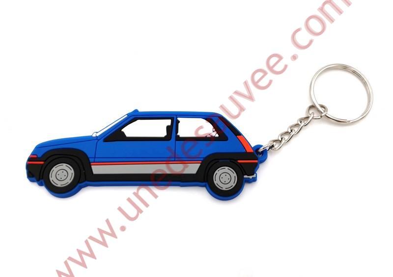 Porte-Clés PVC Souple R5 GT Turbo Logo - Noir - Design Rétro Et Léger