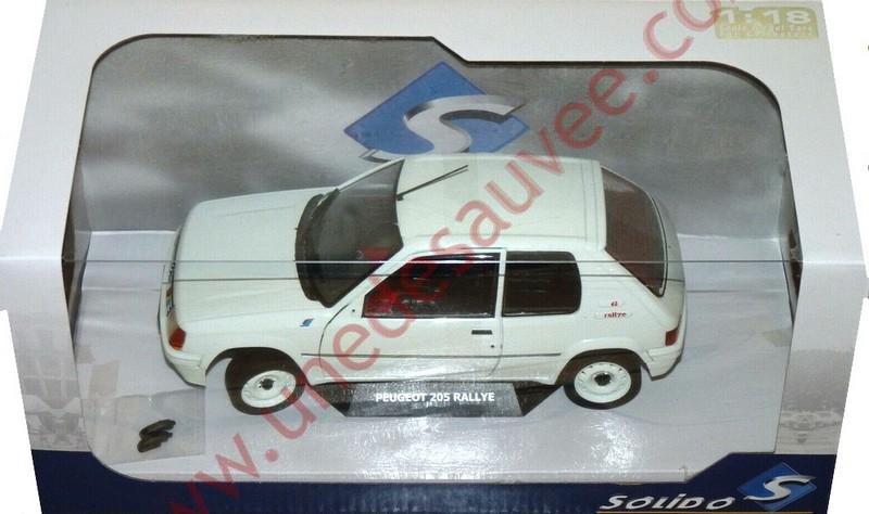 PEUGEOT 205 RALLYE 1.3 BLANCHE 1988 1/18 VOITURE MINIATURE SOLIDO - Une de  Sauvée