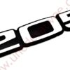 LOGO " 205 " POUR PEUGEOT 205 GTI MONOGRAMME GRIS ET NOIR