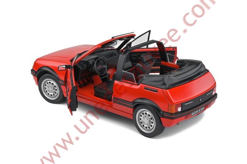 PEUGEOT 205 CTI 1.6 ROUGE VALLELUNGA 1986 1/18 VOITURE MINIATURE SOLIDO -  Une de Sauvée