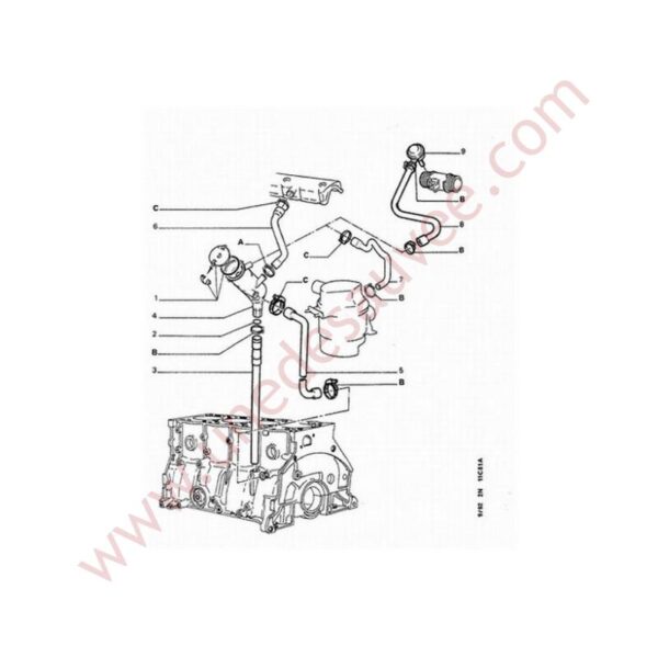 Durite D'huile Cache-culbuteur Pour Peugeot 306, 405, Citroën ZX Diesel - Réf. F8307 / 9611131880
