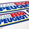 KIT DE 3 AUTOCOLLANTS STICKER ROUGE ET BLEU TEAM ESSO PEUGEOT POUR VEHICULES YOUNGTIMER
