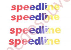 KIT DE 4 AUTOCOLLANTS - STICKER SPEEDLINE POUR JANTES PTS DE PEUGEOT 106 306 309 205 GTI CTI GTI 16 RALLYE