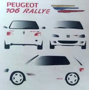 KIT DÉCORATION COMPLET D'AUTOCOLLANTS - STICKERS POUR PEUGEOT 106 RALLYE PHASE 2