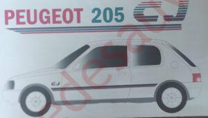 AUTOCOLLANT STICKER – LOGO NOIR ” GT ” AILE AVANT PEUGEOT 205 GT KIT DE 2 -  Une de Sauvée
