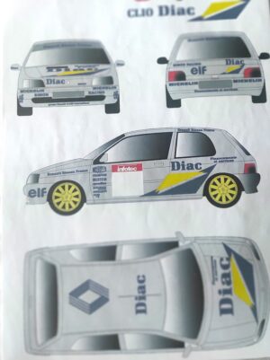 KIT DÉCORATION COMPLET D'AUTOCOLLANTS - STICKERS POUR RENAULT CLIO DIAC