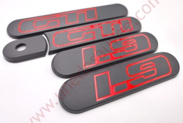 KIT DE 5 LOGOS CREUSE GRIS D'AILES ARRIÈRES ENJOLIVEUR DE CUSTODE 1.9 GTI POUR PEUGEOT 205 GTI