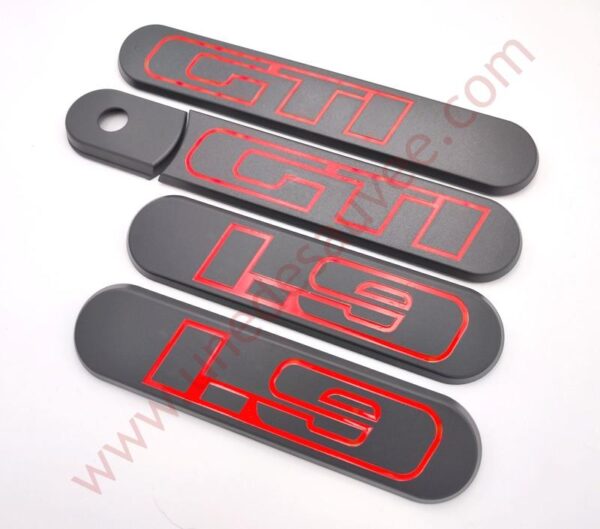KIT DE 5 LOGOS CREUSE GRIS D'AILES ARRIÈRES ENJOLIVEUR DE CUSTODE 1.9 GTI POUR PEUGEOT 205 GTI