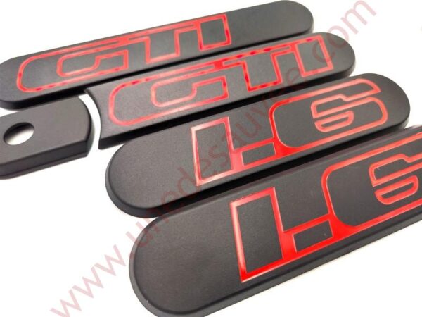 KIT DE 5 LOGOS CREUSE NOIR D'AILES ARRIÈRES ENJOLIVEUR DE CUSTODE 1.6 GTI POUR PEUGEOT 205 GTI