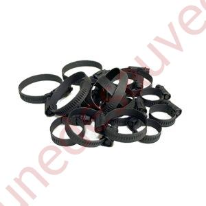 KIT COMPLET DE 27 COLLIERS INOX BLACK MAT VIS TANGENTE ASFA-L W3 MIKALOR POUR DURITES PEUGEOT 309 GTI 16S