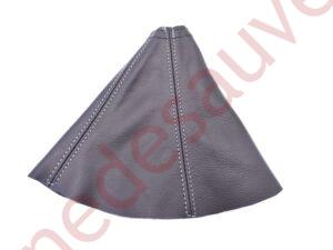 SOUFFLET DE LEVIER DE VITESSE EN CUIR NOIR ET COUTURES BLANCHE POUR RENAULT SUPER 5 GT TURBO