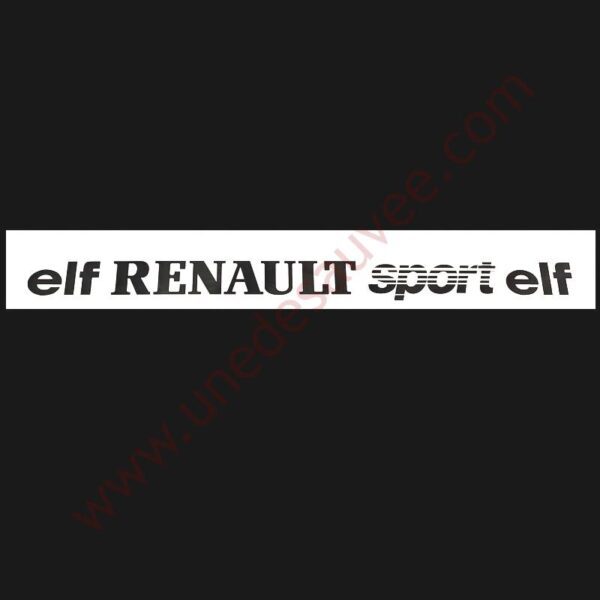 AUTOCOLLANT - STICKER DE PARE BRISE PARE SOLEIL ” RENAULT SPORT ELF ” POUR R5 - RENAULT SUPER 5 GT TURBO - CLIO WILLIAMS ET 16S, TWINGO, MEGANE 1.8 ET 2.0 16V