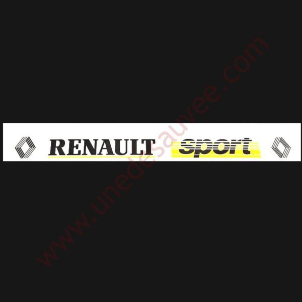 AUTOCOLLANT - STICKER DE PARE BRISE PARE SOLEIL ” RENAULT SPORT ” POUR R5 - RENAULT SUPER 5 GT TURBO - CLIO WILLIAMS ET 16S, TWINGO, MEGANE 1.8 ET 2.0 16V