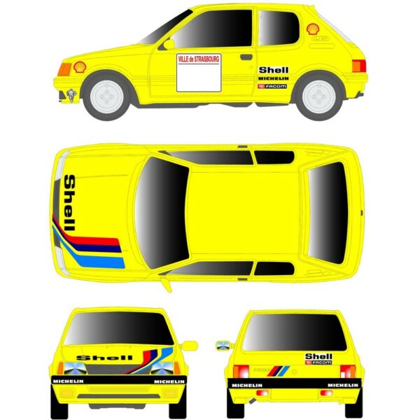 KIT DÉCORATION COMPLET D'AUTOCOLLANTS - STICKERS POUR PEUGEOT 205 RALLYE DOENLEN