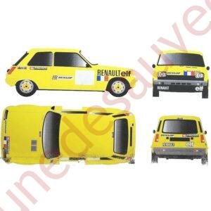 AUTOCOLLANTS STICKERS RENAULT 5 COUPE 1974 KIT COMPLET