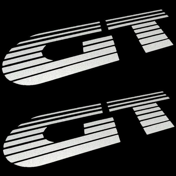 KIT DE 2 AUTOCOLLANTS STICKERS - LOGO GRIS GT D'AILES AVANT PEUGEOT 205 GT