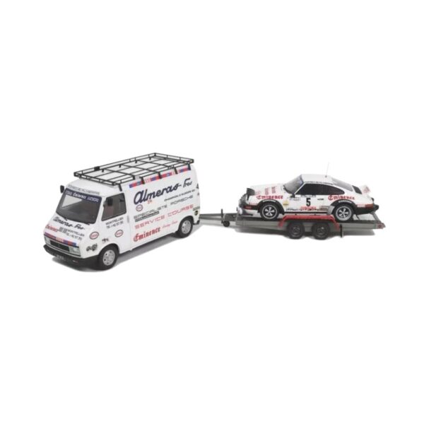 CITROËN C35 + PORSCHE 911 SC GROUPE 4 1981 + REMORQUE PORTE VOITURE 118 VOITURE MINIATURE OTTO