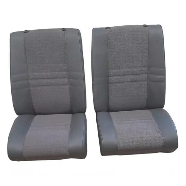 GARNITURES DE SIÈGES SEMI SIMILI CUIR ANTHRACITE TISSU GRIS RAYE CITROEN C15 HABILLAGE – COIFFES – DEUX SIEGES AVANT