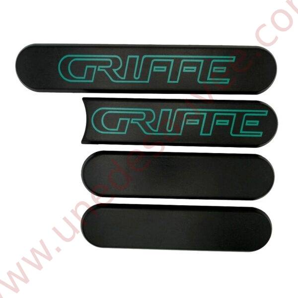 KIT DE 4 LOGOS D'AILES ARRIÈRES ENJOLIVEURS DE CUSTODE 1.9 GRIFFE POUR PEUGEOT 205 GTI NOIR