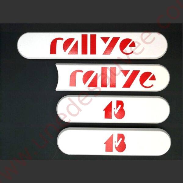 KIT DE 4 LOGOS D'AILES ARRIÈRES ENJOLIVEURS DE CUSTODE PEUGEOT 205 1.3 RALLYE