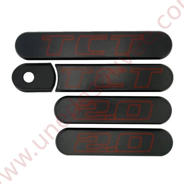 KIT DE 5 LOGOS D'AILES ARRIÈRES ENJOLIVEURS DE CUSTODE 2.0 TCT POUR PEUGEOT 205 GTI GRIS