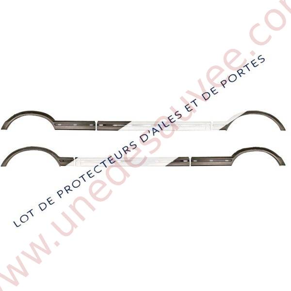 KIT DE 6 EXTENSIONS D' AILES ET DE PORTES - PROTECTEURS NOIR POUR PEUGEOT 205 GTI CTI