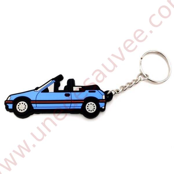 PORTE-CLÉS PEUGEOT 205 CTI CABRIOLET BLEU AZZURO - TOPAZE