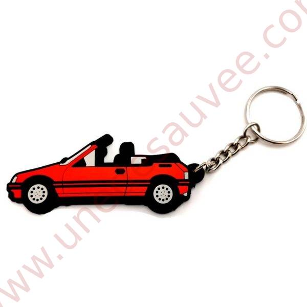 PORTE-CLÉS PEUGEOT 205 CTI CABRIOLET ROUGE VALLELUNGA