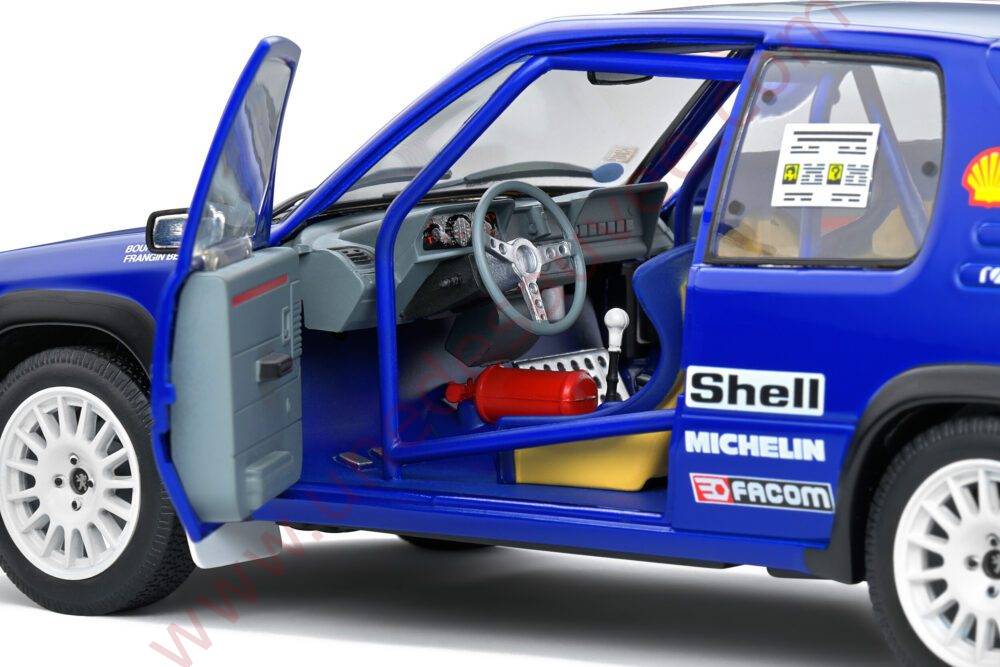 PEUGEOT 205 RALLYE PTS 1.3 1990 1/18 VOITURE MINIATURE SOLIDO TOUR DE CORSE BLEU SHELL