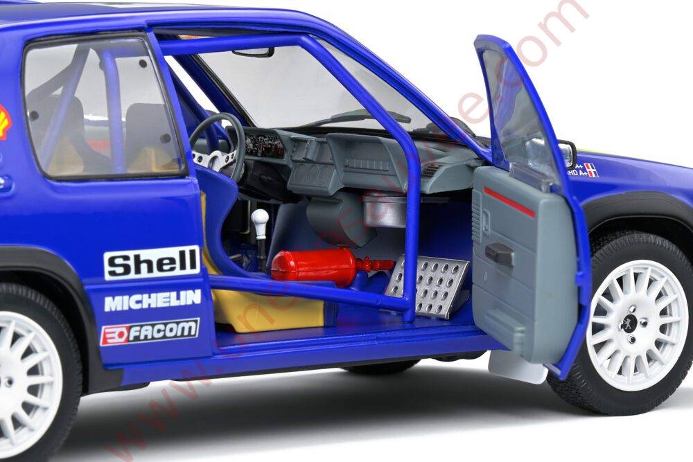 PEUGEOT 205 RALLYE PTS 1.3 1990 1/18 VOITURE MINIATURE SOLIDO TOUR DE CORSE BLEU SHELL