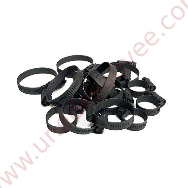 KIT COMPLET DE 4 COLLIERS INOX BLACK MAT VIS TANGENTE ASFA-L W3 MIKALOR POUR DURITES TIROIR D'AIR ADDITIONNEL TAA DE PEUGEOT 309 205 GTI CTI