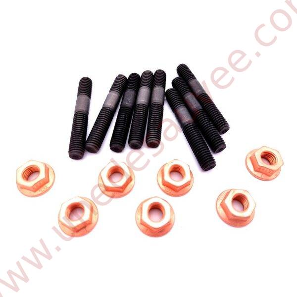 KIT COMPLET DE 8 GOUJONS + 8 ECROUS POUR FIXATION DU COLLECTEUR D'ECHAPPEMENT A LA CULASSE POUR PEUGEOT 205 309 GTI CTI 1.9 1.6