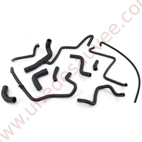 KIT DE 11 DURITES D'EAU EN SILICONE POUR PEUGEOT 205 TURBO DIESEL DE COULEUR NOIR MAT