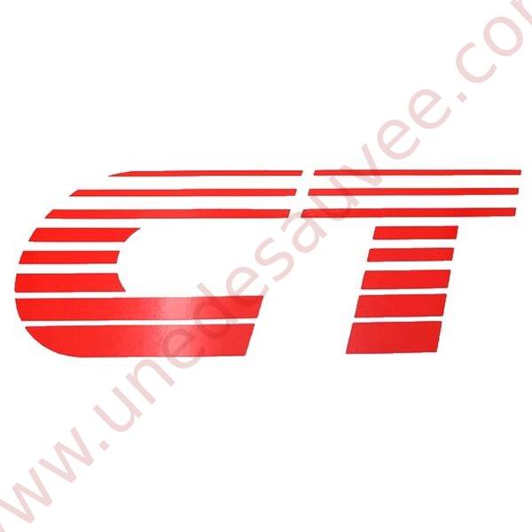 KIT DE 2 AUTOCOLLANTS STICKERS - LOGO ROUGE " CT " D'AILES AVANT PEUGEOT 205 CT ( CABRIOLET )