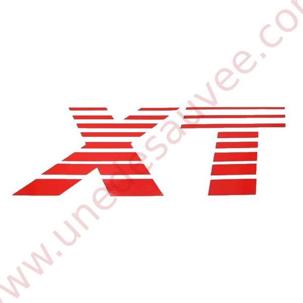 KIT DE 2 AUTOCOLLANTS STICKERS - LOGO ROUGE " XT " D'AILES AVANT PEUGEOT 205 XT