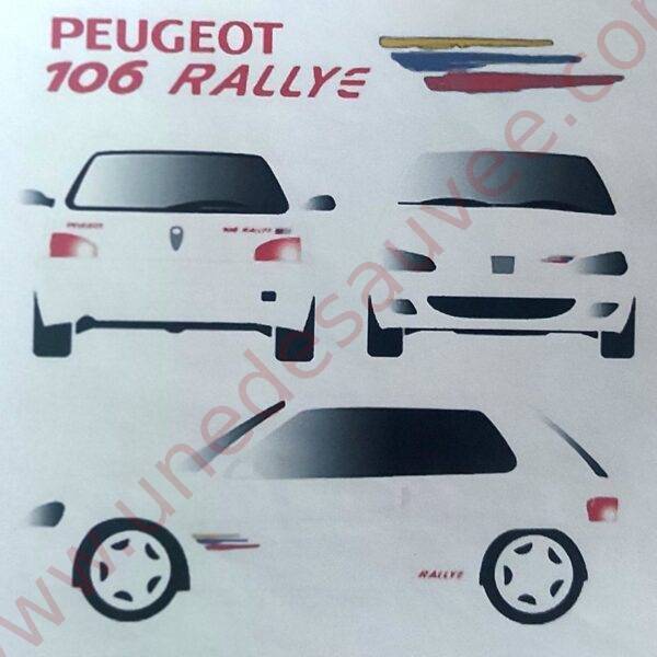 KIT DÉCORATION COMPLET D'AUTOCOLLANTS - STICKERS POUR PEUGEOT 106 RALLYE PHASE 2
