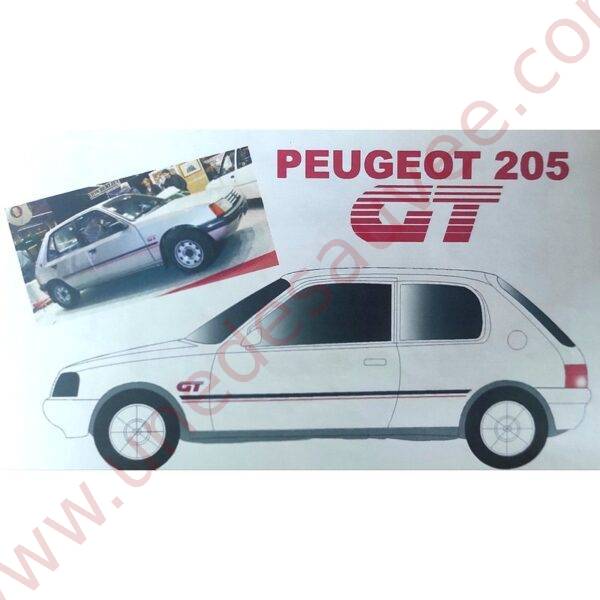 KIT DÉCORATION COMPLET D'AUTOCOLLANTS - STICKERS POUR PEUGEOT 205 GT