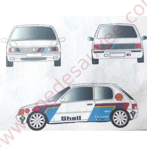 KIT DÉCORATION COMPLET D'AUTOCOLLANTS - STICKERS POUR PEUGEOT 205 T16