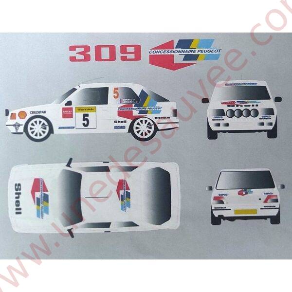 KIT DÉCORATION COMPLET D'AUTOCOLLANTS - STICKERS POUR PEUGEOT 309 GTI " GROUPE A "