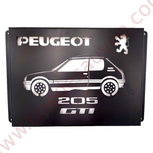 LAMPE D'AMBIENCE NOIR DECOUPEE AU LASER " PEUGEOT 205 GTI "
