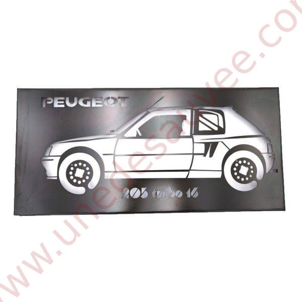 LAMPE D'AMBIANCE NOIR DECOUPEE AU LASER " PEUGEOT 205 T16 "