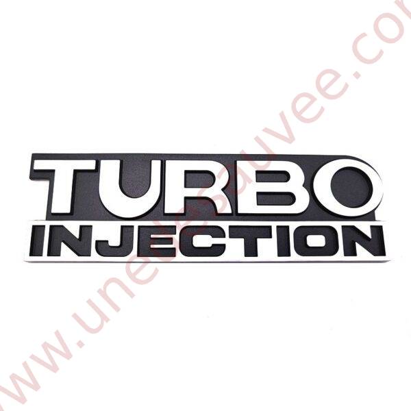 LOGO ” TURBO INJECTION ” POUR PEUGEOT 505 TURBO MONOGRAMME GRIS