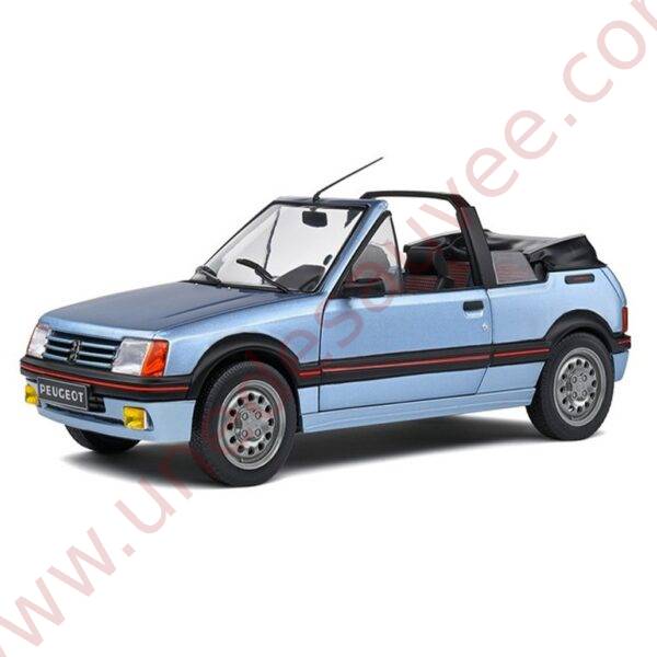 PEUGEOT 205 CTI 1.6 BLEU AZZURO CABRIOLET 1989 1/18 VOITURE MINIATURE SOLIDO