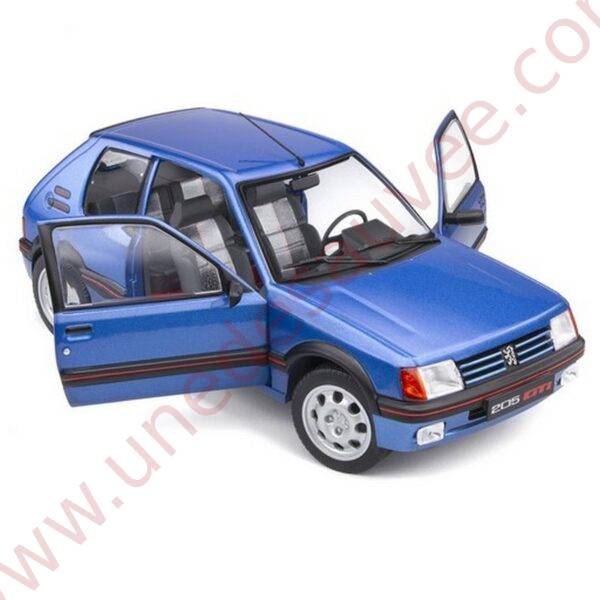 PEUGEOT 205 GTI 1.9 BLEU MIAMI 1988 1/18 VOITURE MINIATURE SOLIDO